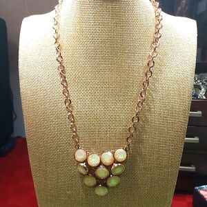 Rose gold faux opal necklace
